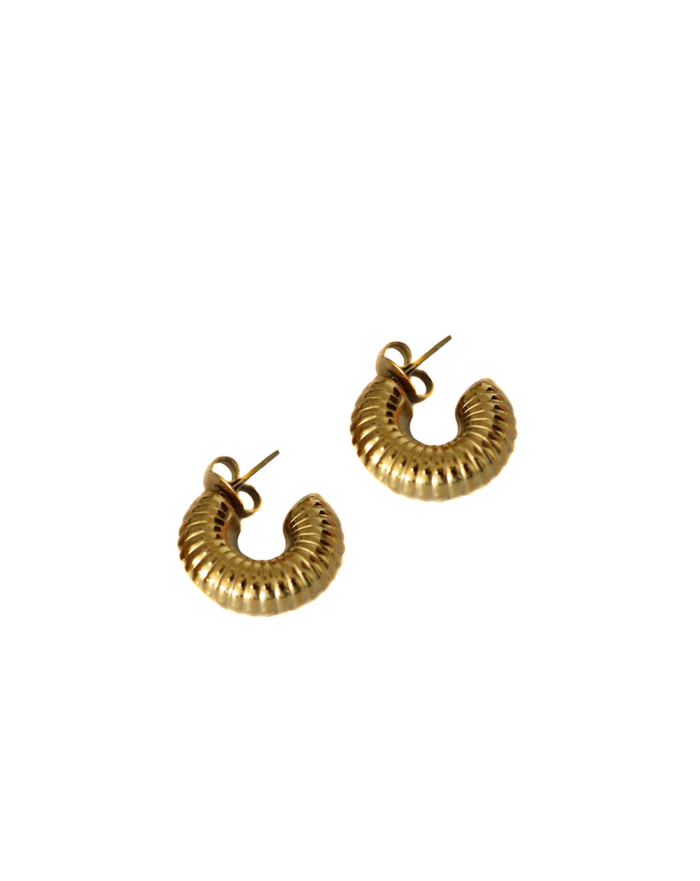 Pendientes aros pequeños enroscados dorados(new)