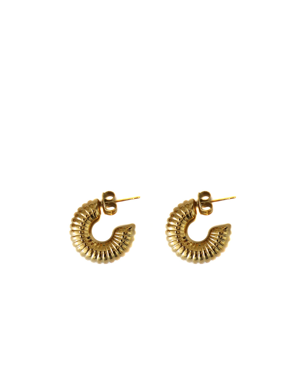Pendientes aros pequeños enroscados dorados(new)