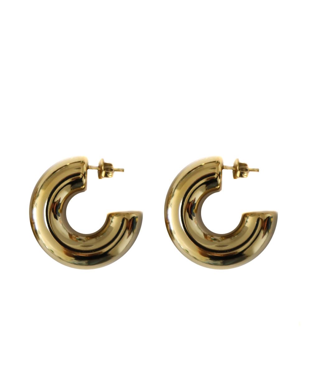 Pendientes aros dorados anchos new