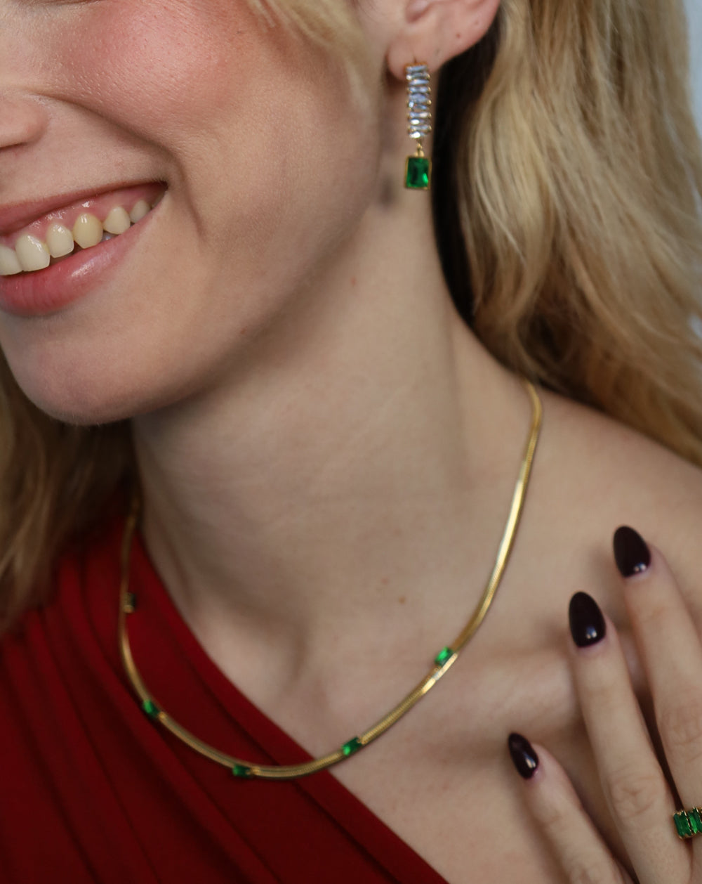 collar gargantilla piedra esmeralda