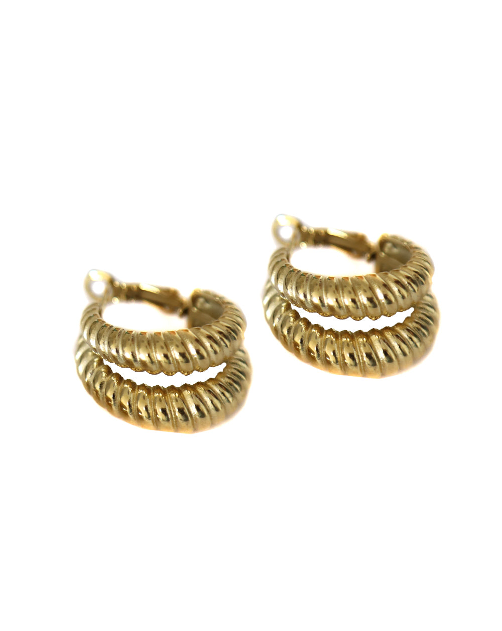 Pendientes aros dobles con rayas dorados (new)