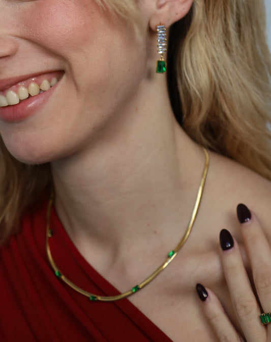 collar gargantilla piedra esmeralda