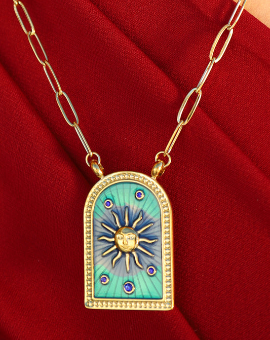 Collar carta sol verde